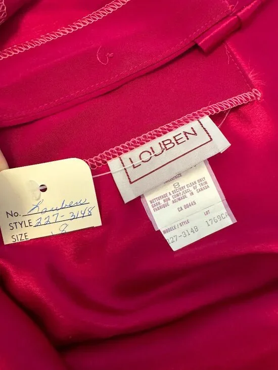 Vintage NEW with Tags LOUBEN Camisole Top Dark Hot Pink size 8 Satin accents - Picture 7 of 8